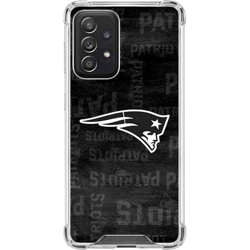 NFL New England Patriots Black & White Galaxy A52 5G Clear Case